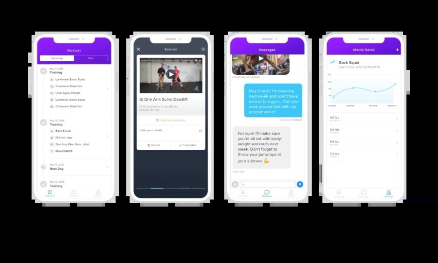 The TrueCoach app: programme, exercise videos and messaging
